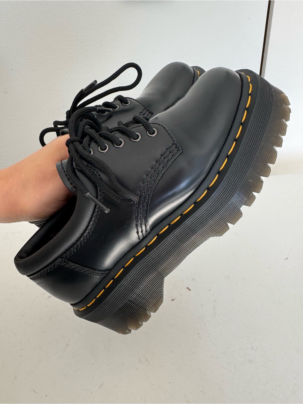 Dr. Martens 8053 Quad Platform Black Leather Shoes – Women’s Size 6 - Picture 16 of 16